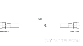 Кабельная сборка «TNC male TNC male» RG393, 50 Ом, 6 ГГц, 200°C, ø9.9 мм, FEP (TNCm/TNCm/RG393/XXX)
